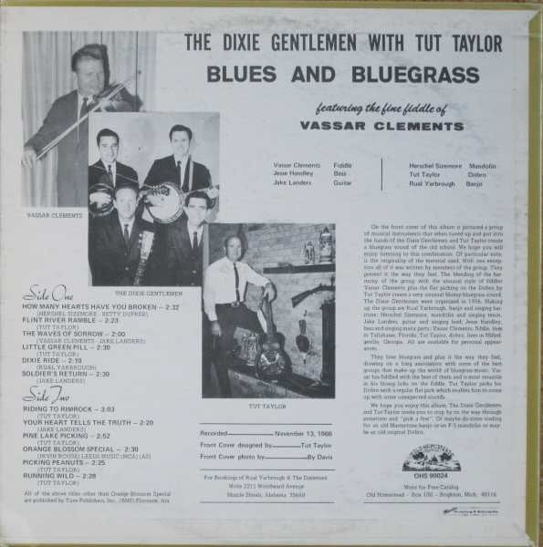 Master Release: Blues And Bluegrass by The Dixie Gentlemen