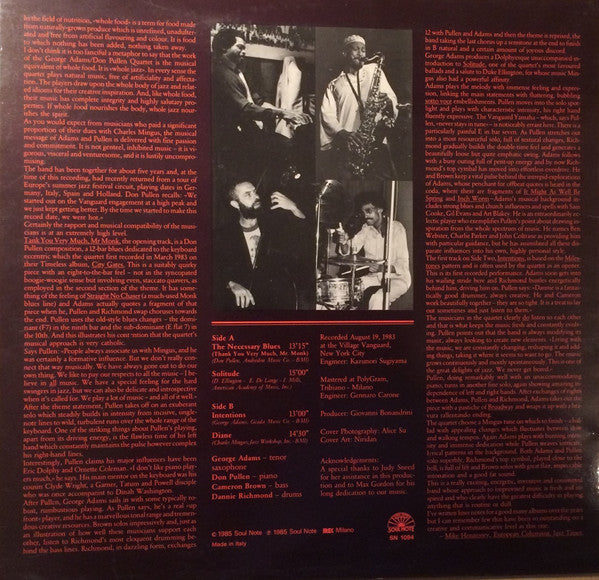 Release: Live At Village Vanguard-Vinyl-Italy-1985-SN 1094-1342229