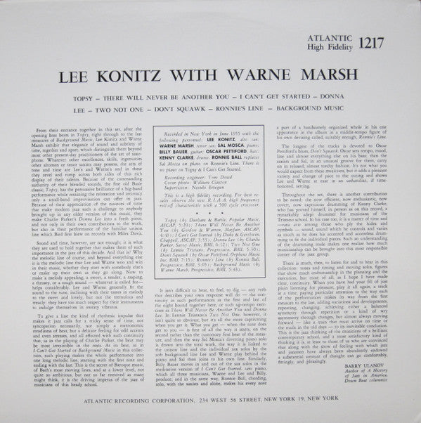 Release: Lee Konitz With Warne Marsh-Vinyl-US-None-1217-3292881