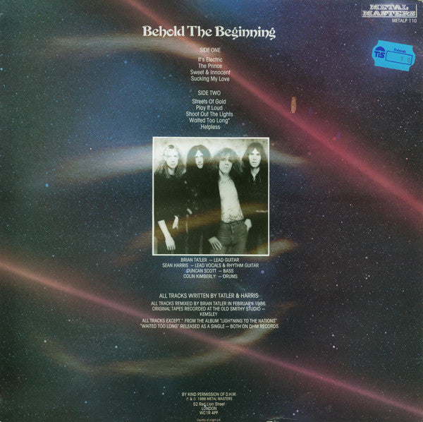 Release: Behold The Beginning-Vinyl-UK-1986-METALP 110-2682056