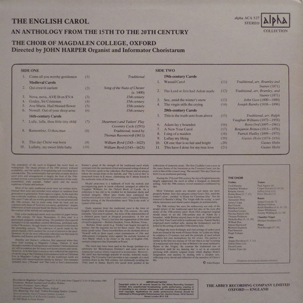 Master Release: The English Carol by Magdalen College Choir Oxford