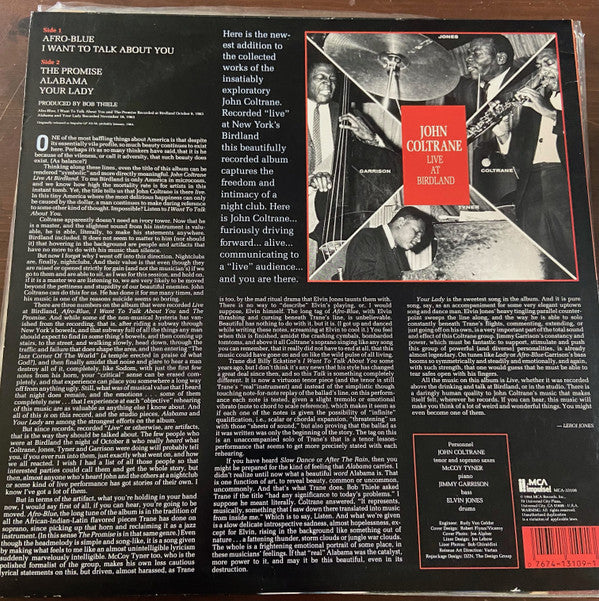 Release: Live At Birdland-Vinyl-US-None-MCA-33109, MCA-33109-4563499