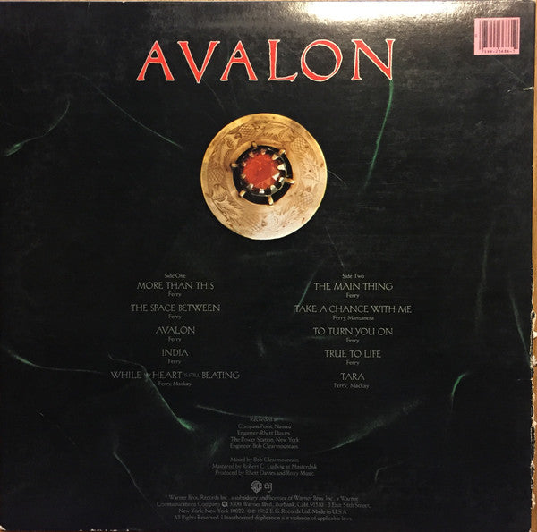 Release: Avalon-Vinyl-US-1982-1-23686, 1-23686, 9 23686-1, 9 23686-1-9491263