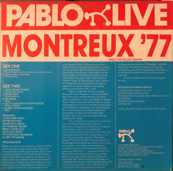 Release: Count Basie Jam (Montreux '77)-Vinyl-US-1977-2308 209-2756322