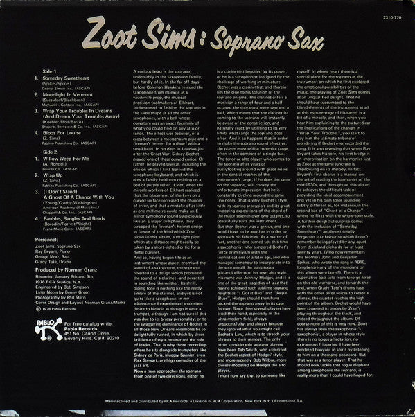 Release: Soprano Sax-Vinyl-US-1976-2310 770-4168331