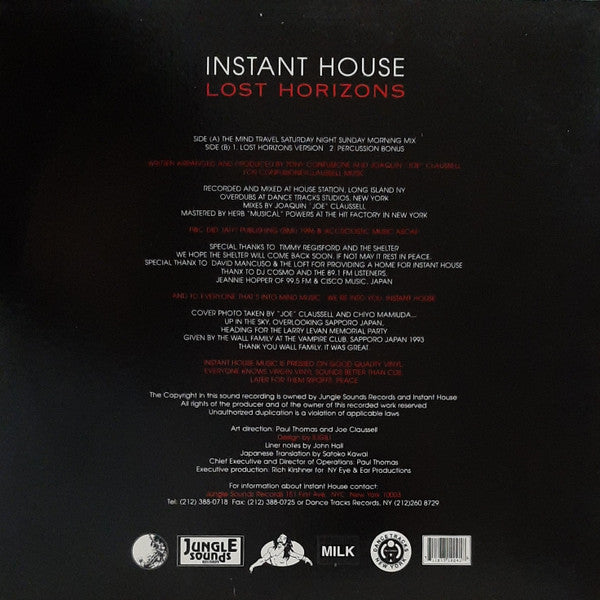 Release: Lost Horizons-Vinyl-Japan-1996-JS1209, JS1209-1254761