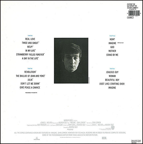 Release: Imagine (Music From The Motion Picture)-Vinyl-Europe-1988-PCSP 722, 791320 1-2883985