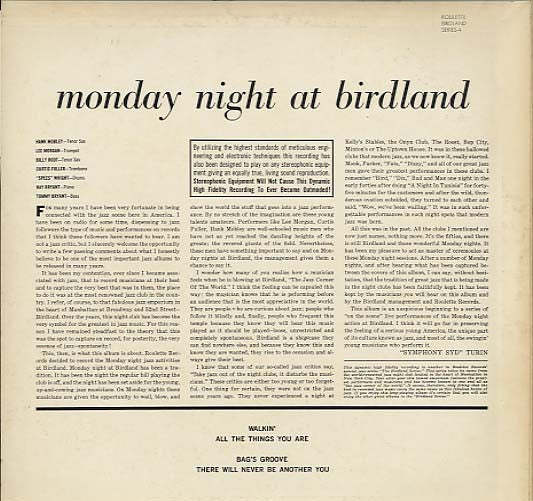 Monday Night At Birdland