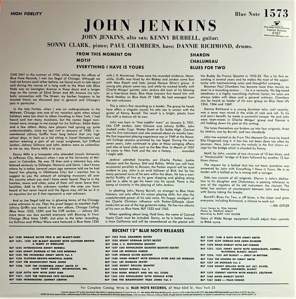 Release: John Jenkins With Kenny Burrell-Vinyl-US-2009-MMBLP-1573, BLP 1573, 1573, 509996-85299-1-8-3909882