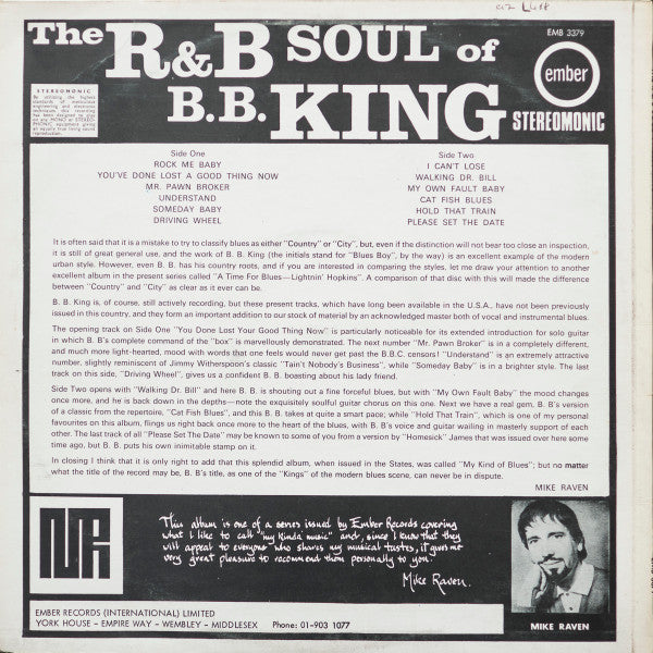 Master Release: My Kind Of Blues by B.B. King