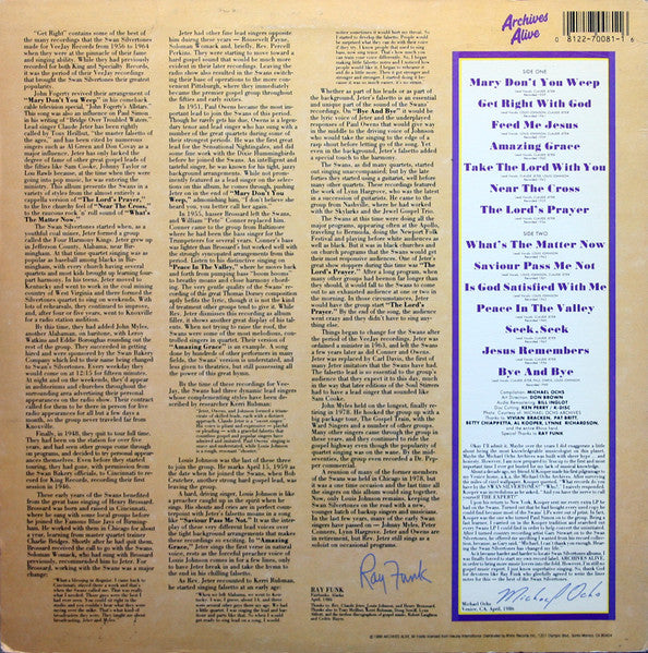 Release: Get Right With The Swan Silvertones-Vinyl-US-1986-RNLP 70081-6457924