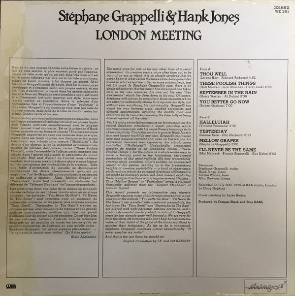 Master Release: London Meeting by Stéphane Grappelli