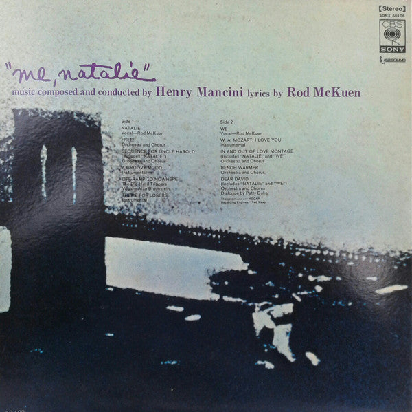 Release: Me, Natalie (Original Sound Track Recording)-Vinyl-Japan-1969-SONX 60106-8043071