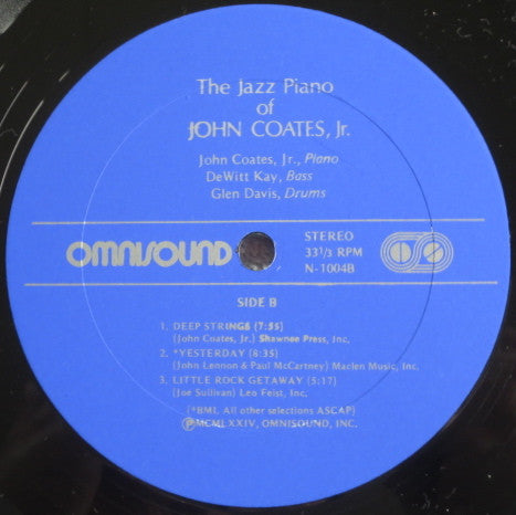 The Jazz Piano Of John Coates, Jr