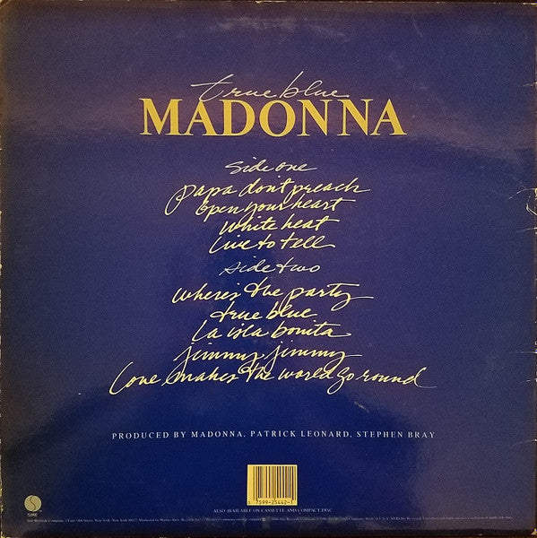 Release: True Blue-Vinyl-US-1986-1-25442, 9 25442-1-2227020