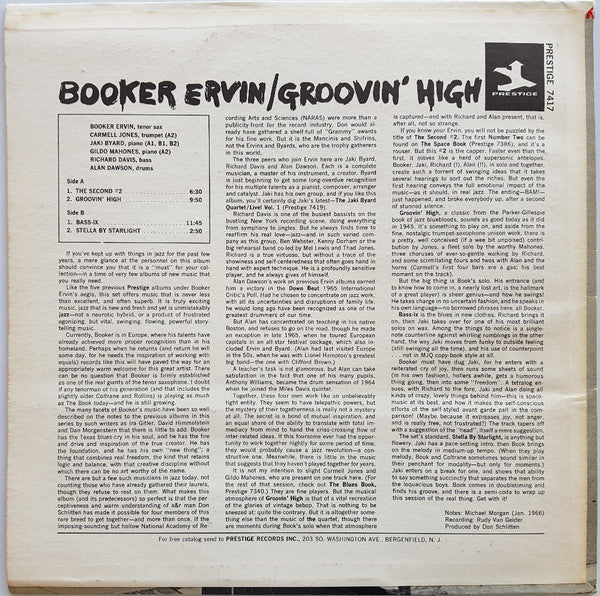 Master Release: Groovin' High by Booker Ervin