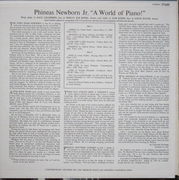 Release: A World Of Piano !-Vinyl-US-None-S7600-1794228