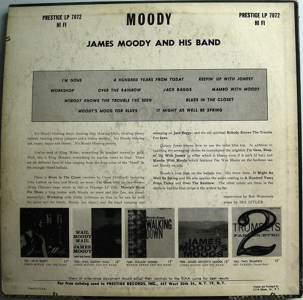 Master Release: Moody by James Moody And His Band