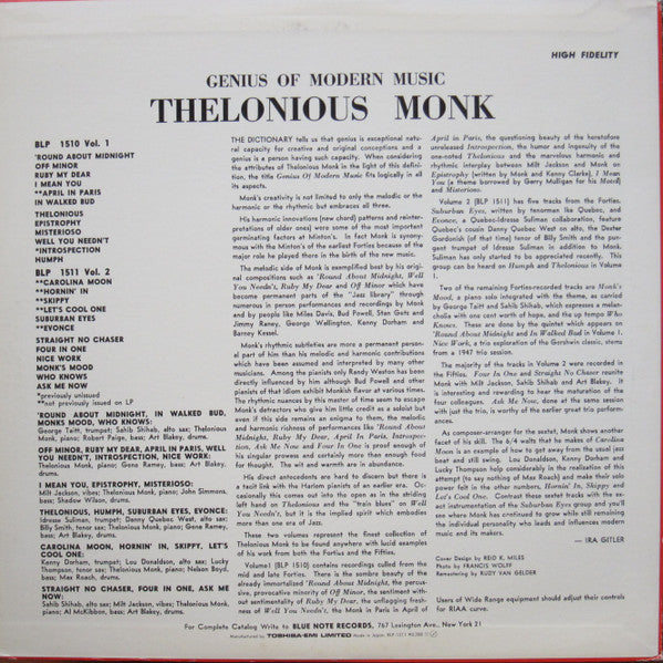 Release: Genius Of Modern Music Volume 2-Vinyl-Japan-1983-BLP-1511-2991182