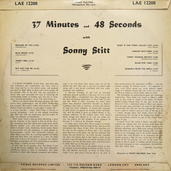 Master Release: 37 Minutes And 48 Seconds by Sonny Stitt