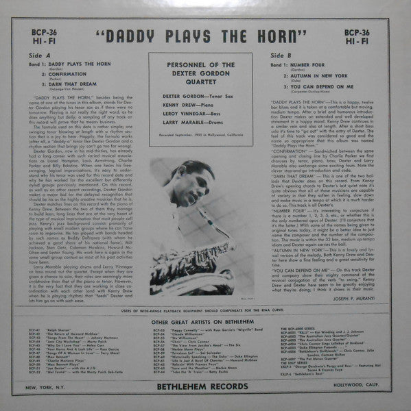 Release: Daddy Plays The Horn-Vinyl-US-None-BCP-36-5404846