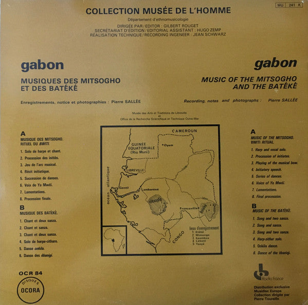 Release: Gabon: Musiques Des Mitsogho Et Des Batéké-Vinyl-France-None-OCR 84-2012219