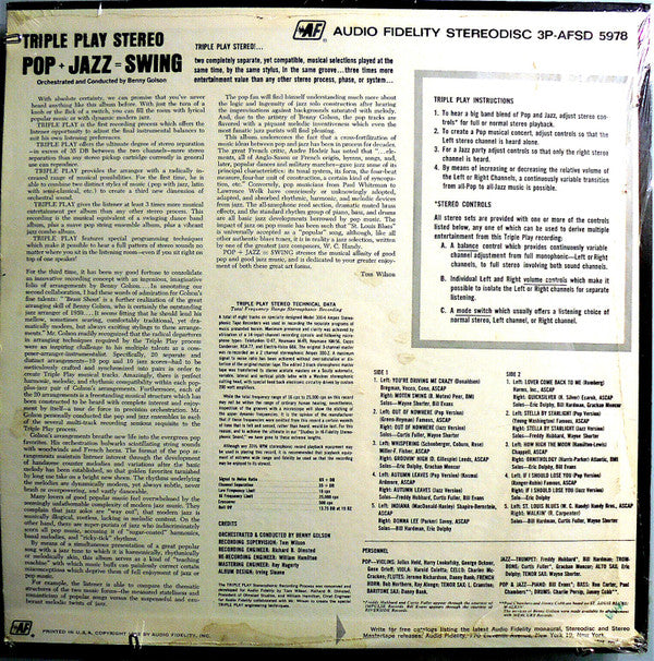 Release: Triple Play Stereo Pop + Jazz = Swing-Vinyl-US-1962-3P-AFSD 5978-6261963