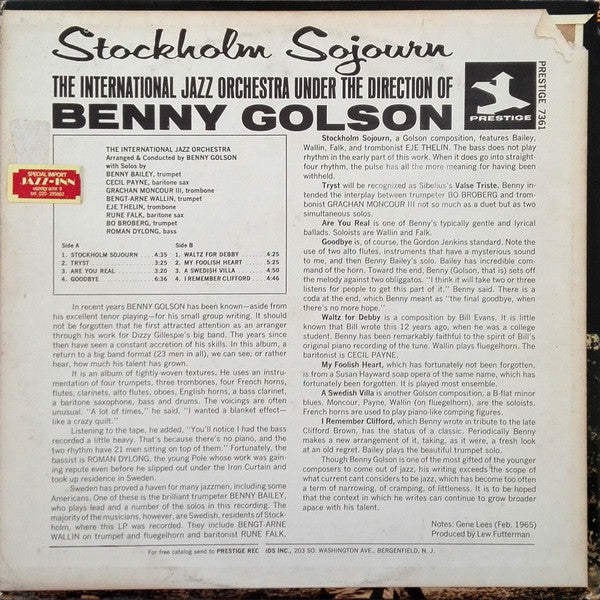 Release: Stockholm Sojourn-Vinyl-US-1965-PRST 7361-6892483