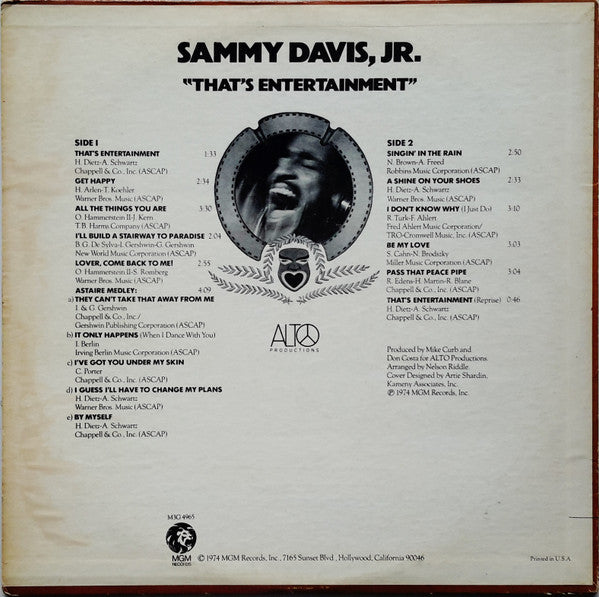Release: That's Entertainment-Vinyl-US-1974-M3G 4965-2390991
