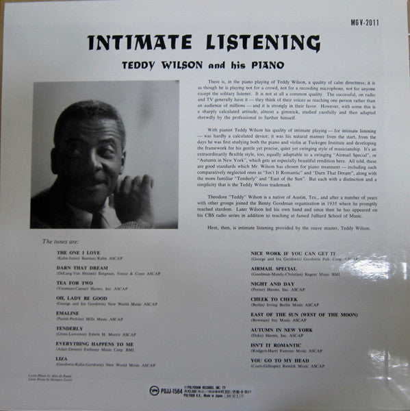 Master Release: Intimate Listening by Teddy Wilson