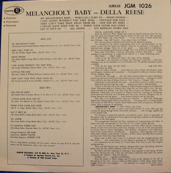 Master Release: Melancholy Baby by Della Reese