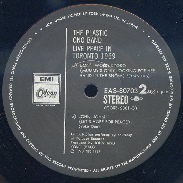 Live Peace In Toronto 1969
