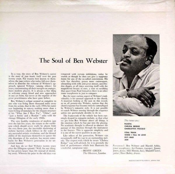 Master Release: The Soul Of Ben Webster by Ben Webster