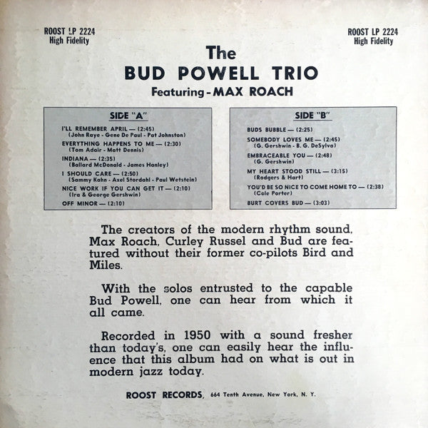 Release: Bud-Vinyl-US-1958-LP 2224, RLP 2224-5818829