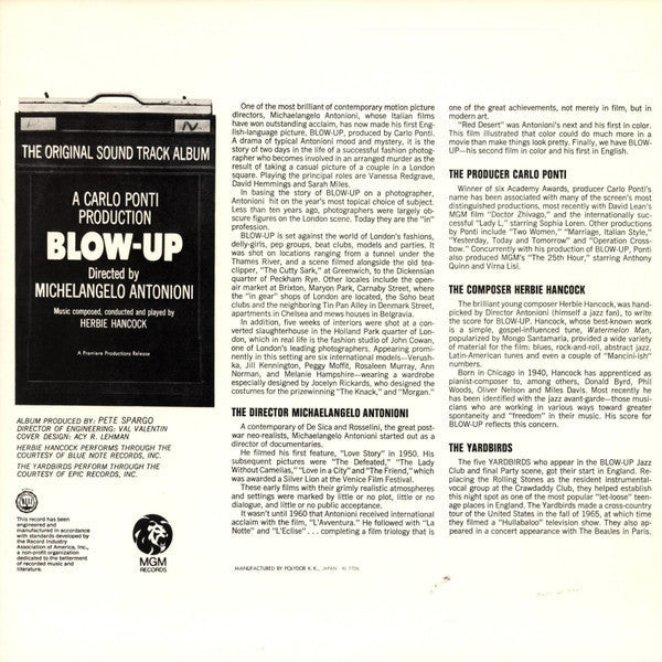 Release: Blow-Up (The Original Sound Track Album)-Vinyl-Japan-1977-MMF 1013-4112876