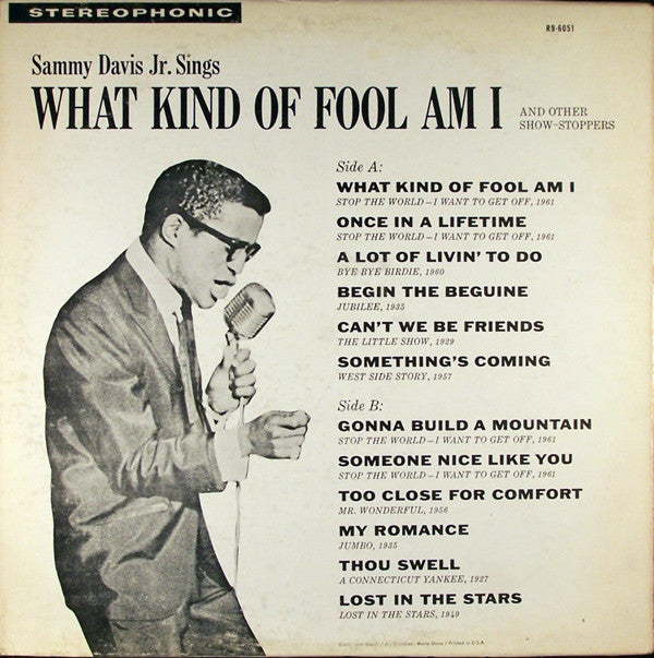 Master Release: Sammy Davis Jr. Sings What Kind Of Fool Am I And Other Show-Stoppers by Sammy Davis Jr.