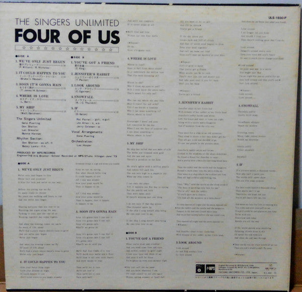 Master Release: Four Of Us by The Singers Unlimited
