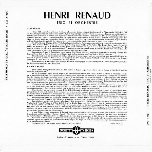 Henri Renaud Et Son Orchestre (Trio Et Octette)