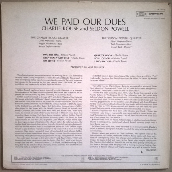 Release: We Paid Our Dues!-Vinyl-US-1961-LA 16018-7923063