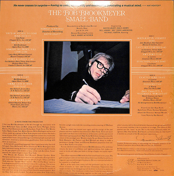 Release: The Bob Brookmeyer Small Band-Vinyl-Japan-1978-BT-8085~6-7125658