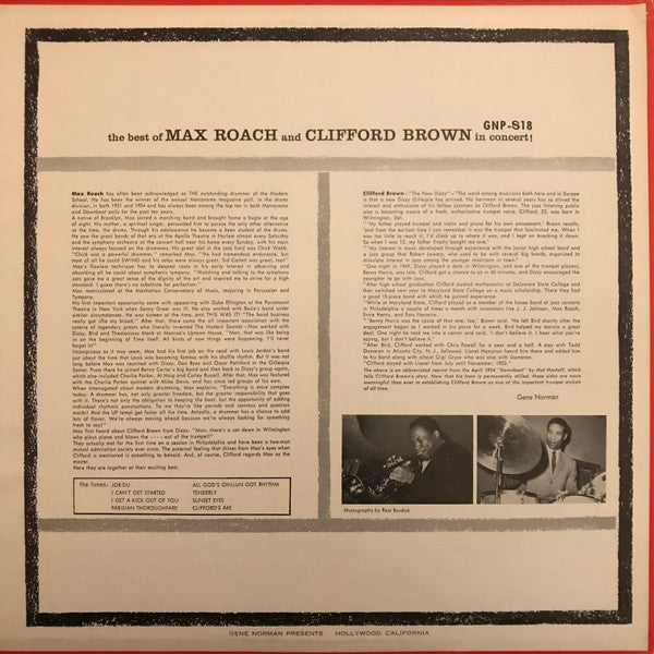 Release: The Best Of Max Roach And Clifford Brown In Concert!-Vinyl-US-None-GNP-S18, GNP-18-9490602