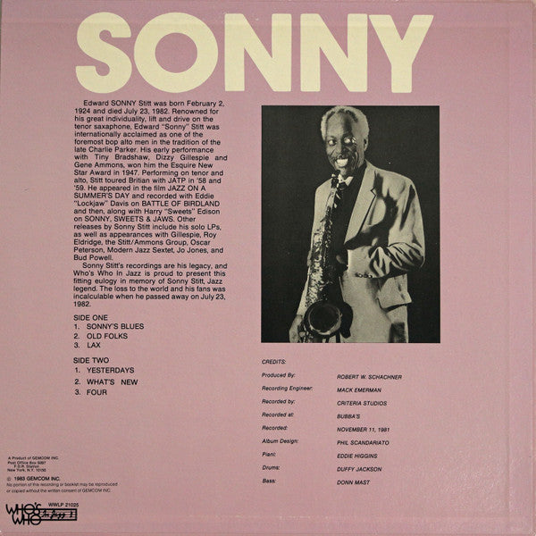 Release: Sonny's Last Recordings-Vinyl-US-1983-WWLP 21025-3278982