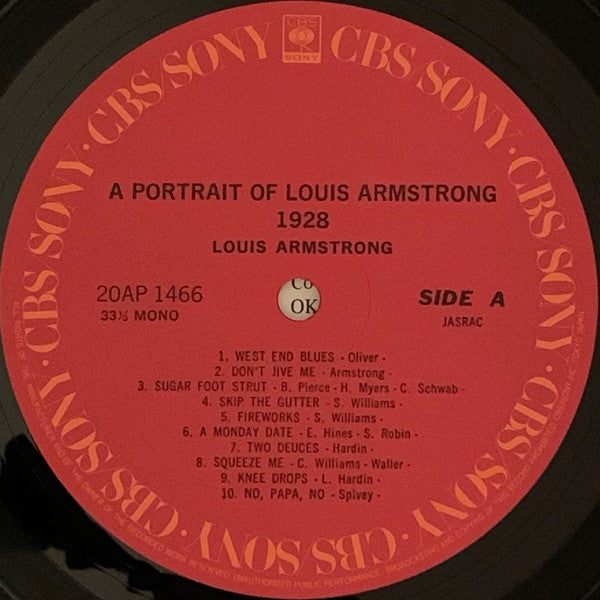A Portrait Of Louis Armstrong 1928