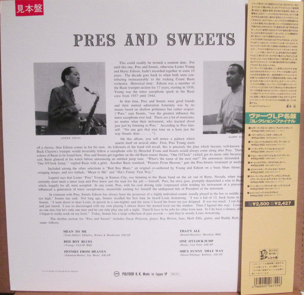 Release: Pres & Sweets-Vinyl-Japan-1990-POJJ 1501, MG N-1043-9502468