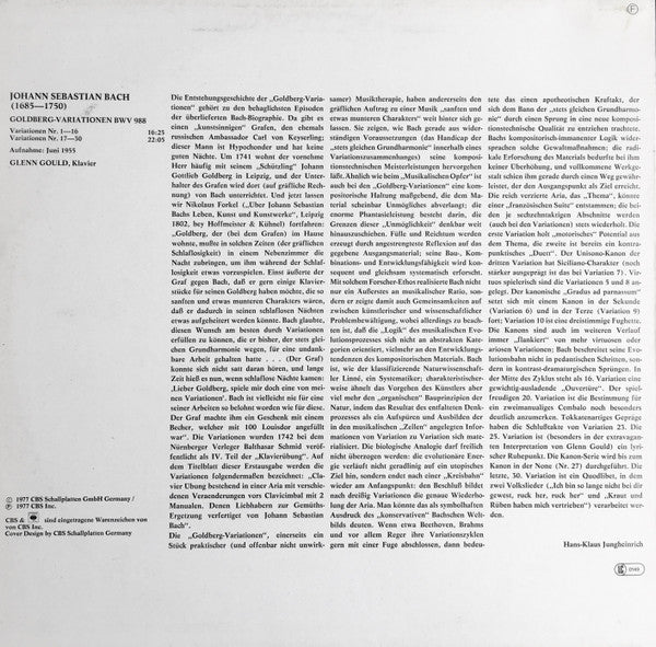 Release: The Goldberg Variations-Vinyl-Germany-1977-61 540-3407435