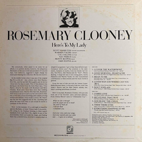Release: Here's To My Lady-Vinyl-Japan-1979-ICJ-70181-8904006
