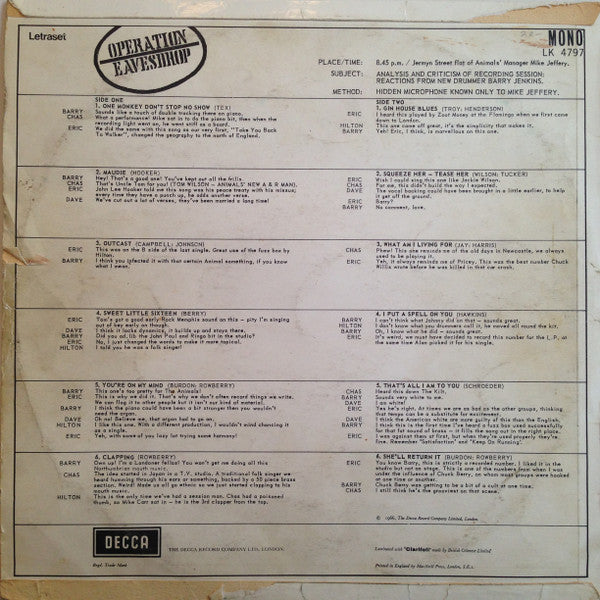 Release: Animalisms-Vinyl-UK-1966-LK 4797-1213489