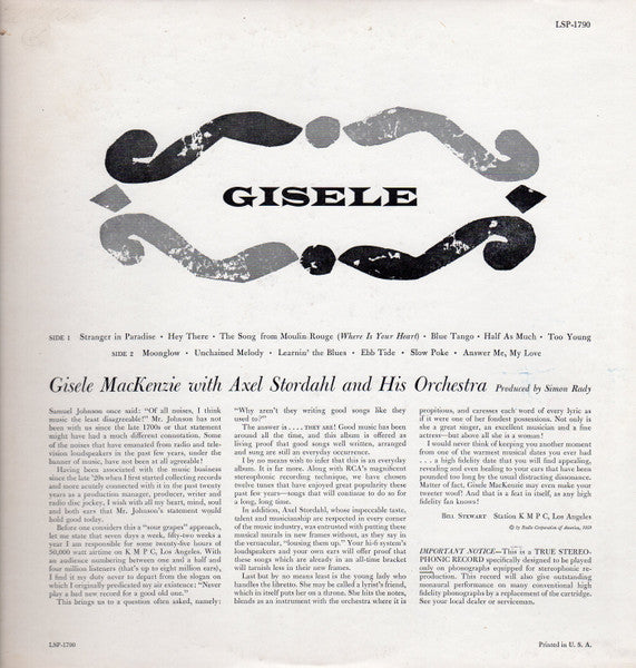 Release: Gisele-Vinyl-US-1958-LSP-1790, LSP 1790-5309434