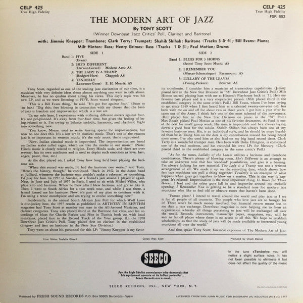 Release: The Modern Art Of Jazz-Vinyl-Spain-1987-CELP 425, FSR-552-7381560