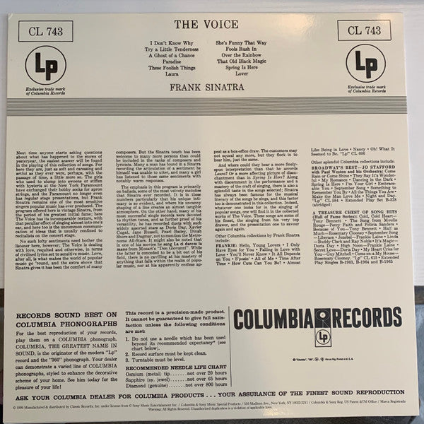 Release: The Voice-Vinyl-US-1999-CL 743, CL 743-9369567